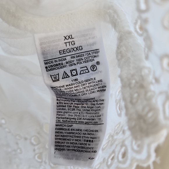 GAP Women's White Lace Trim Blouse - Picture 5 of 7